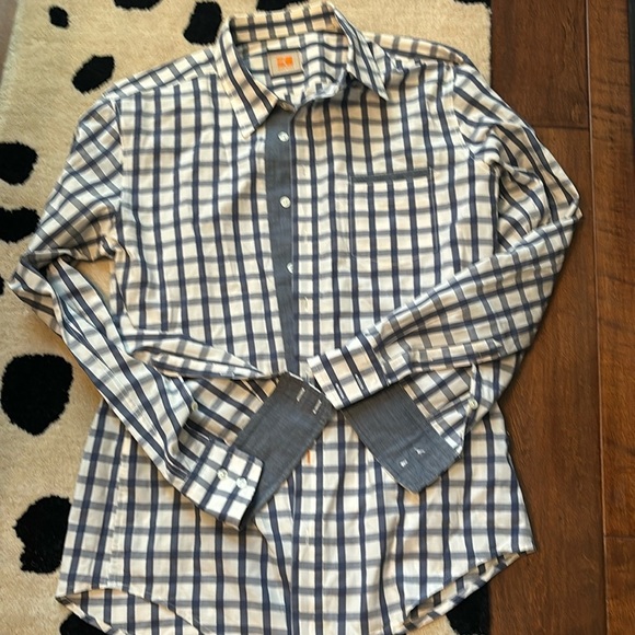 Hugo Boss Other - Hugo boss, orange blue casual dress shirt size large